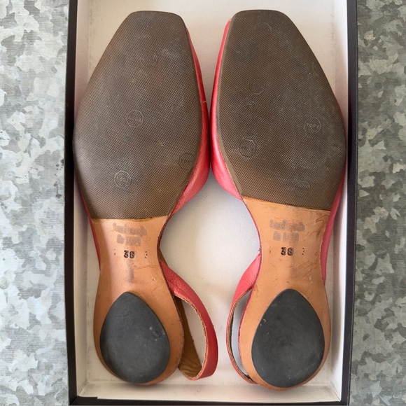 CYDWOQ Drama handmade slingback flats pink red - Picture 5 of 10